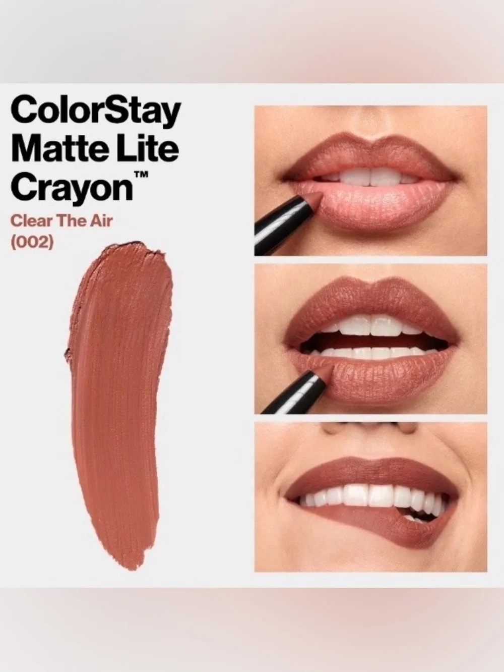 💞 New Revlon ColorStay Matte Lite Crayon Lipstick in Clear The Air